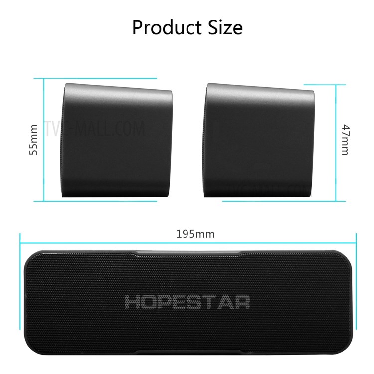 HOPESTAR H13 Bluetooth Speaker Stereo Music Surround Wireless Speaker Support USB TF Card-6
