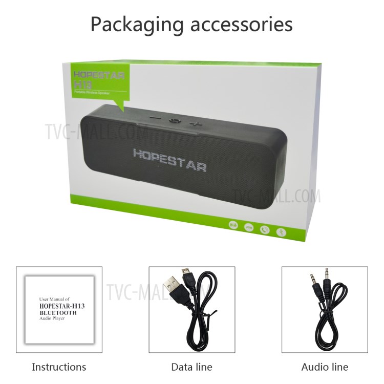 HOPESTAR H13 Bluetooth Speaker Stereo Music Surround Wireless Speaker Support USB TF Card-8
