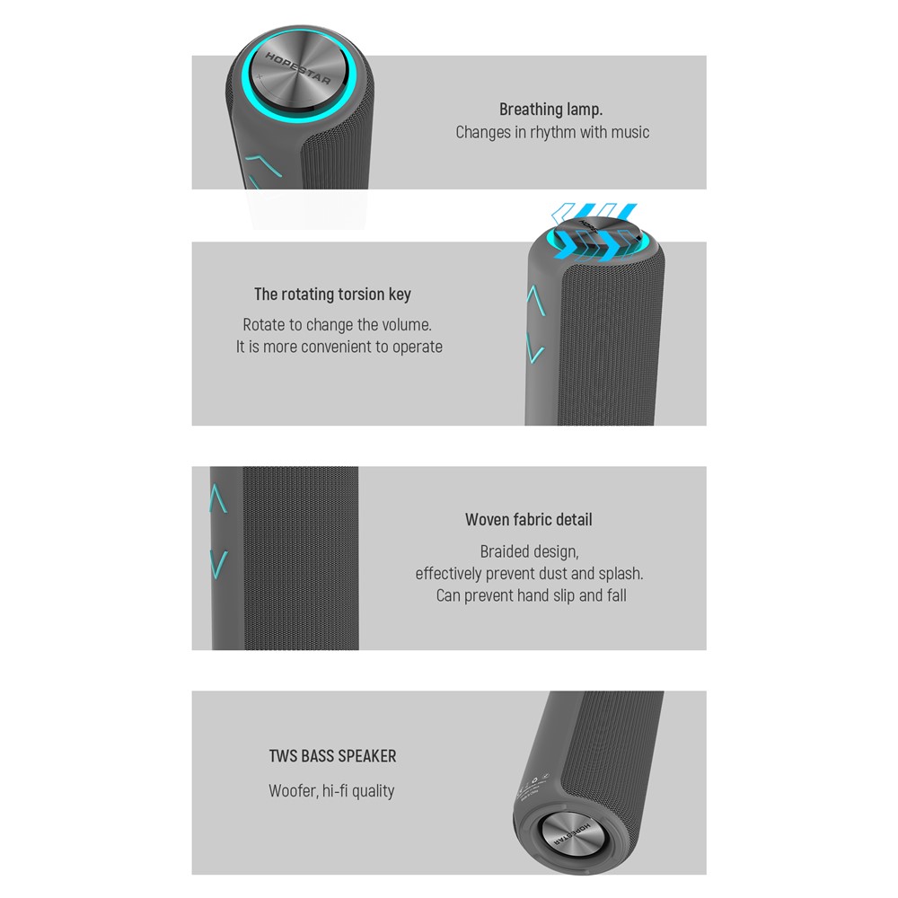 HOPESTAR P30 Pro Outdoor Portable Column Speaker Waterproof Wireless Loudspeaker-6