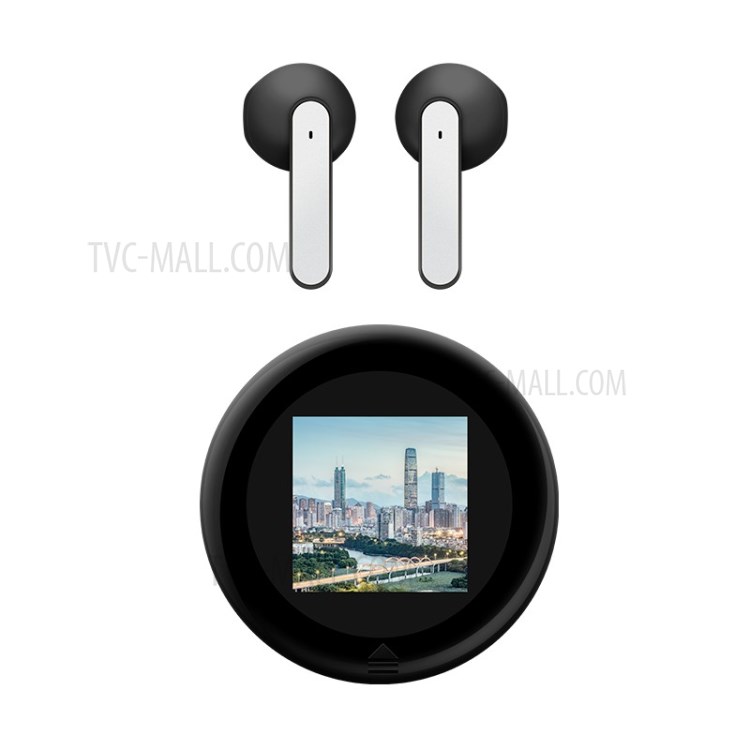NR-740 TWS Bluetooth 5.1 Headphones Fingerprint Touch Earphones Support Wireless Charging - Black/Silver-1