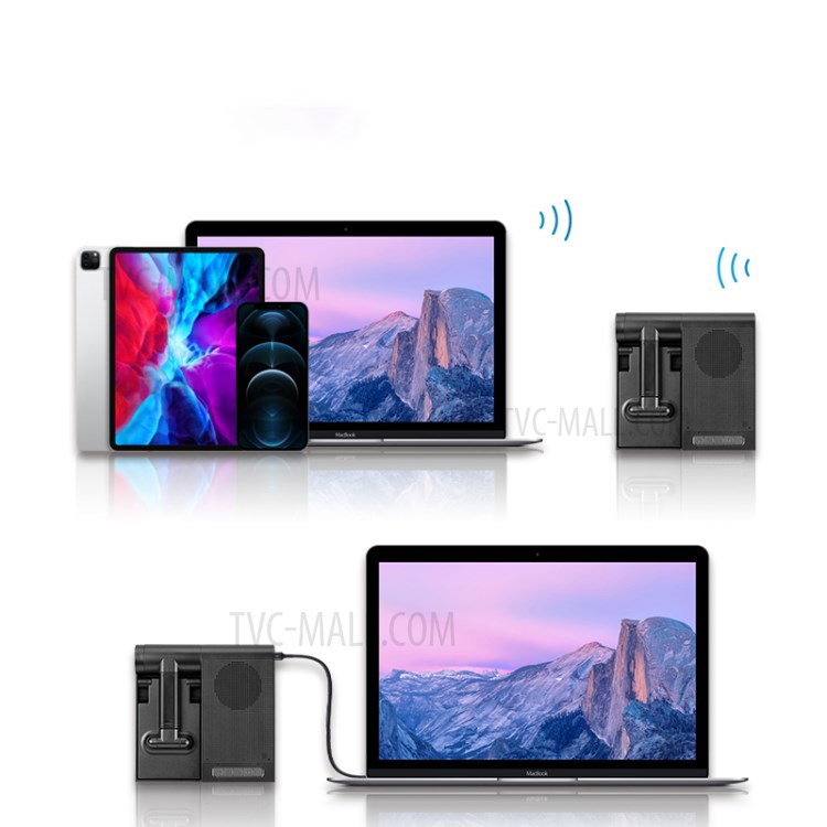 MOMAX Q.Conference MINI Wireless Charging Phone Holder Bluetooth Conference Speaker - Black-3