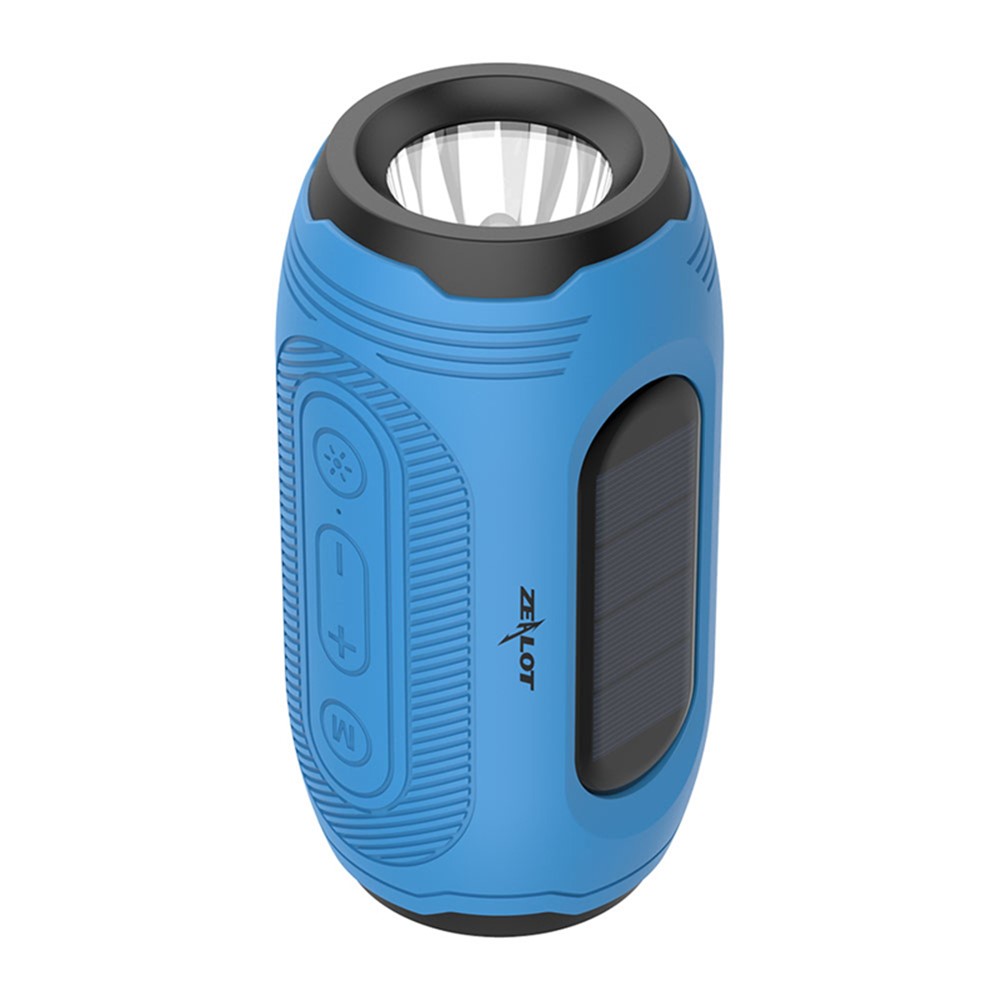 ZEALOT A4 Portable Wireless Bluetooth 5.0 Speaker Solar Charging Outdoor IPX5 Waterproof Music Subwoofer with Microphone - Blue-1