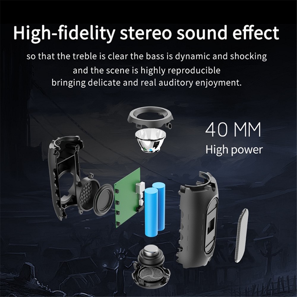 ZEALOT A4 Portable Wireless Bluetooth 5.0 Speaker Solar Charging Outdoor IPX5 Waterproof Music Subwoofer with Microphone - Blue-8