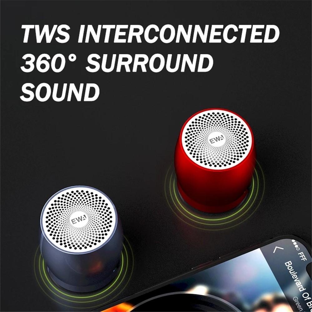 EWA A1 Portable TWS Bluetooth Wireless Speaker Outdoor Waterproof TF Stereo Music Subwoofer (CE Certificated) - Red-3