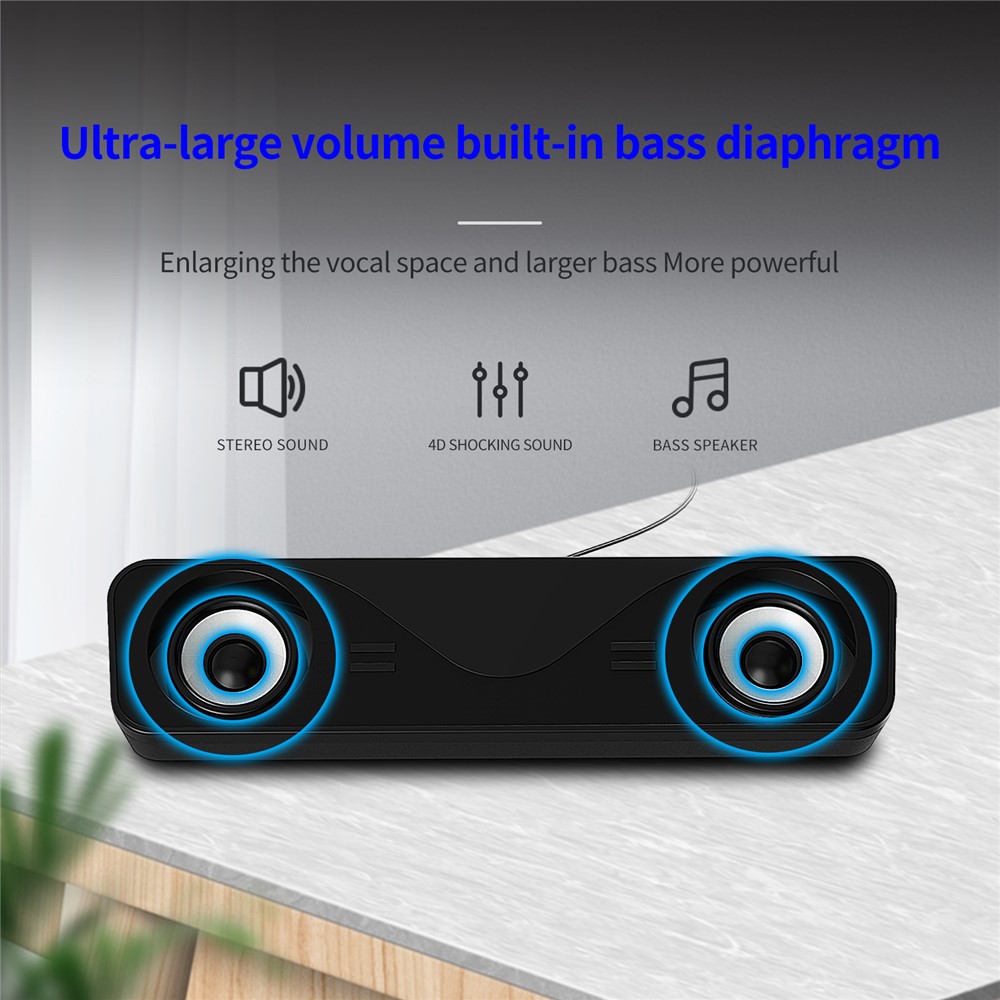 Y1 USB Wired Desktop Computer Speaker Stereo Bass Powerful Music Subwoofer-6