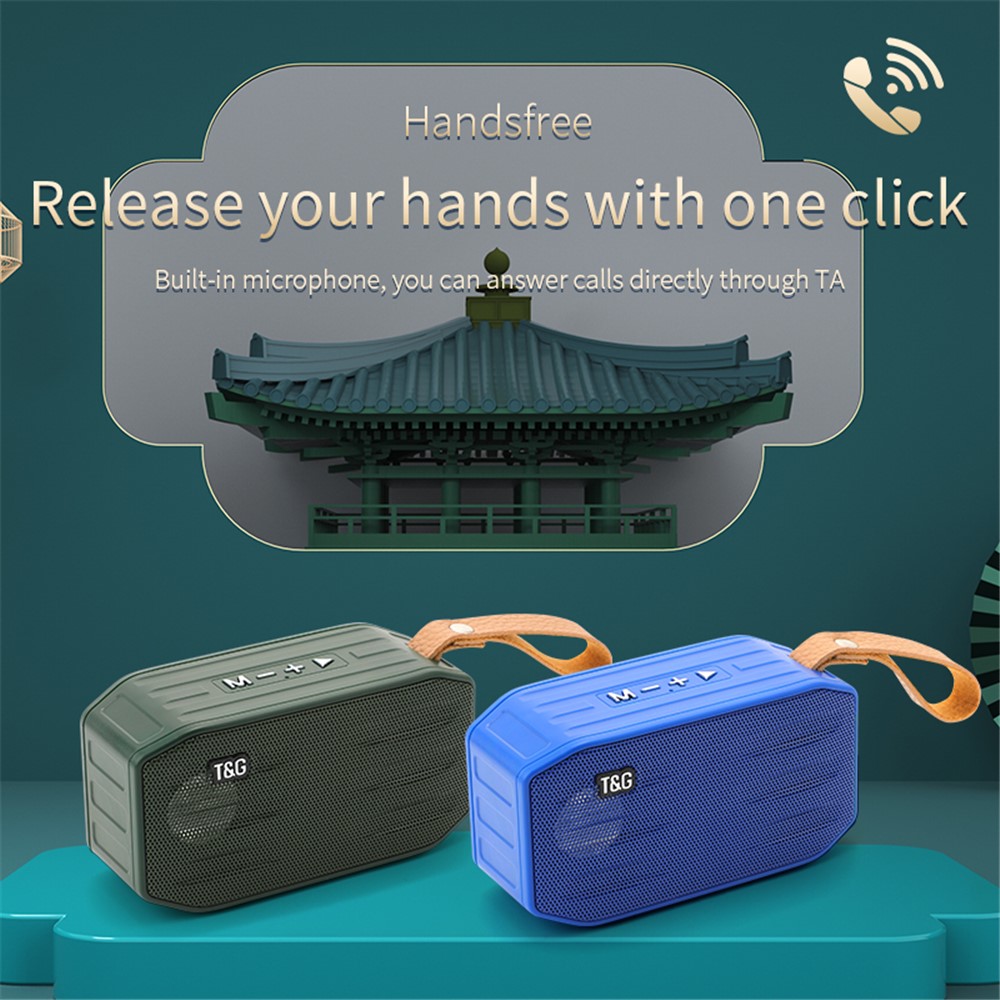 T&G TG296 Portable Bluetooth Speaker Waterproof Wireless Speaker Support TF Card/FM/3.5mm AUX/U Disk/Hard Disk/Hands-Free Calling (CE) - Blue-4
