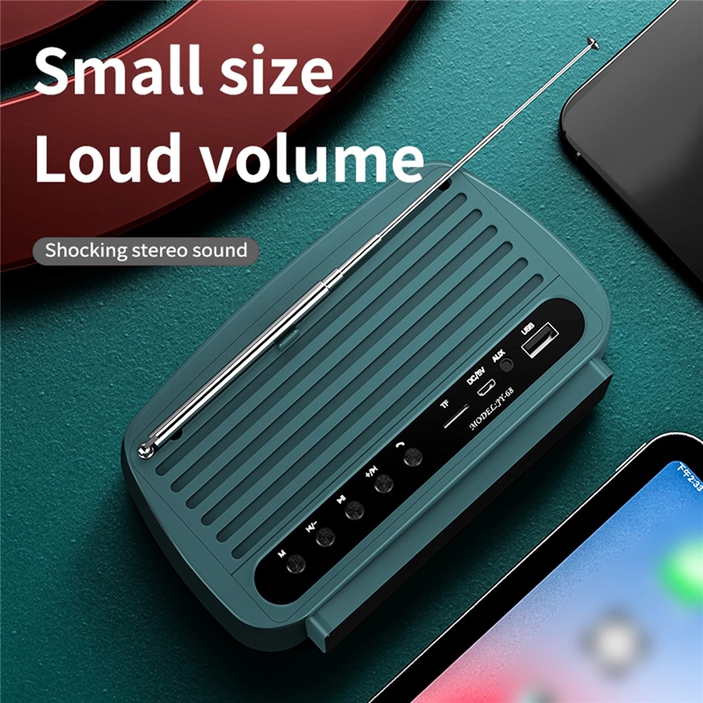 JY68 Wireless Bluetooth Speaker FM Radio 3D Stereo Subwoofer Music Player (CE Certification) - Green-2