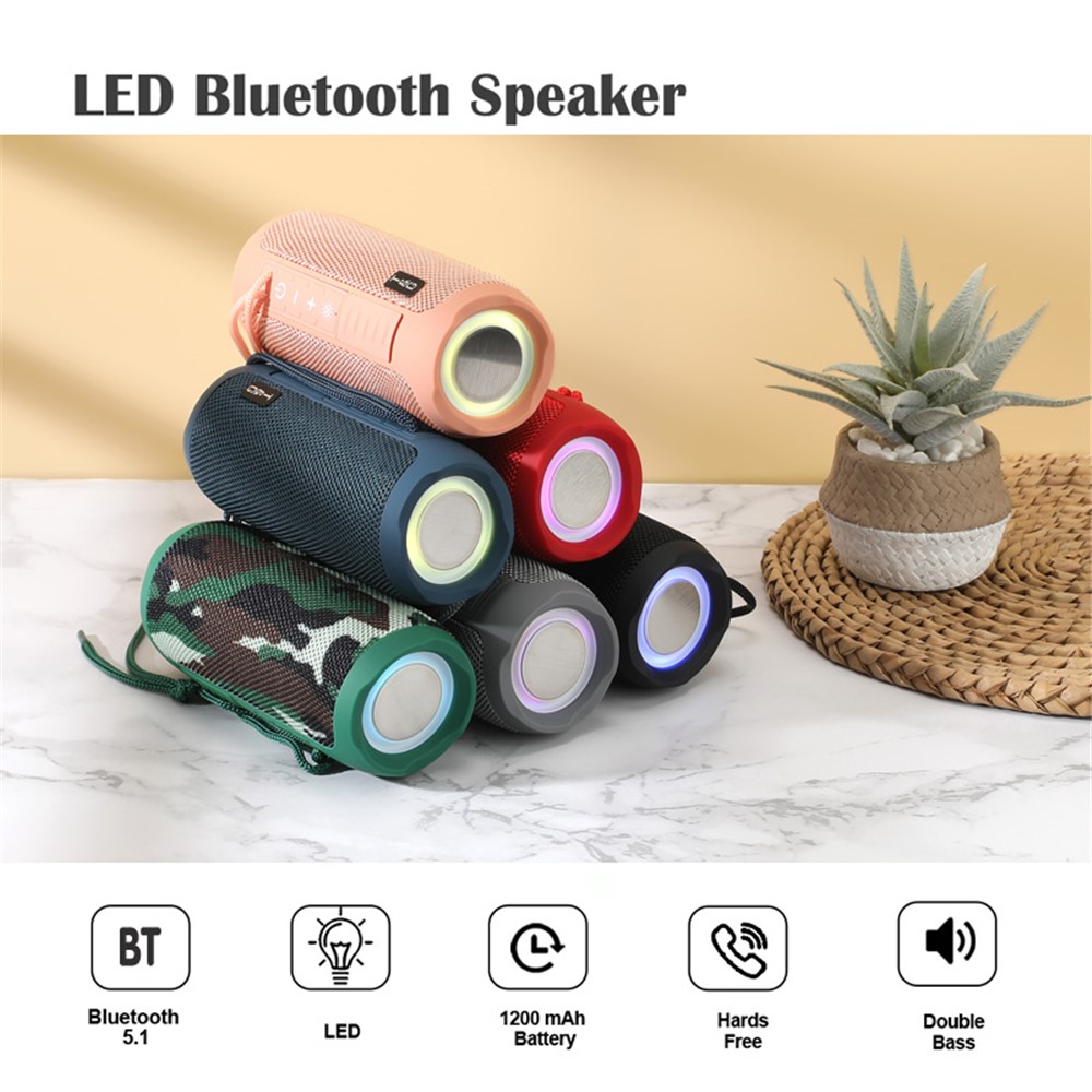 TG227 Outdoor Portable Wireless Bluetooth Speaker IPX5 Waterproof Subwoofer Stereo Sound Amplifier USB Speaker Support FM TF (CE) - Black-11