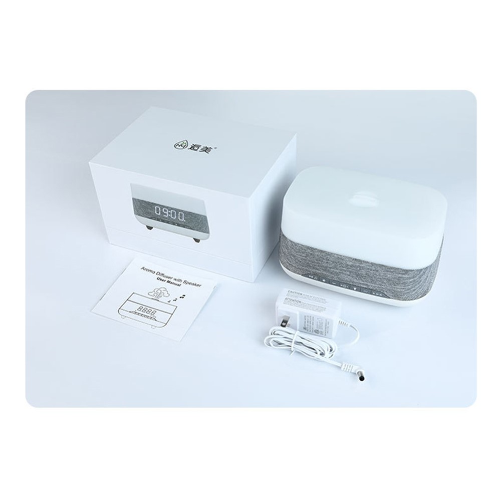 M-01 Smart Bluetooth Audio Ultrasonic Fragrance Atomizer Humidifier 7 Color LDE Night Light Alarm Clock - US Plug-13