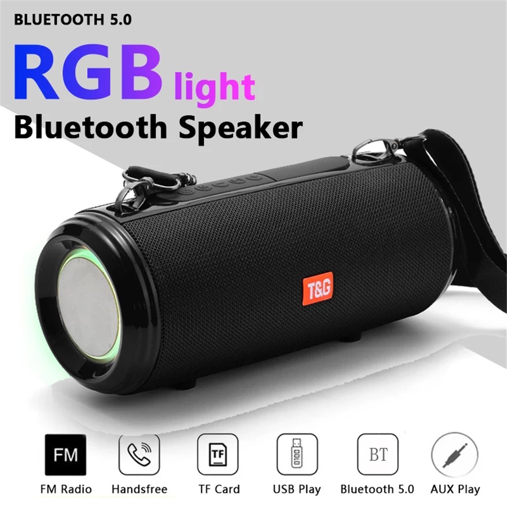 T&G TG537 RGB Light Bluetooth Speaker High Power Waterproof Portable Computer Subwoofer Speaker Support FM TF Card - Green-2
