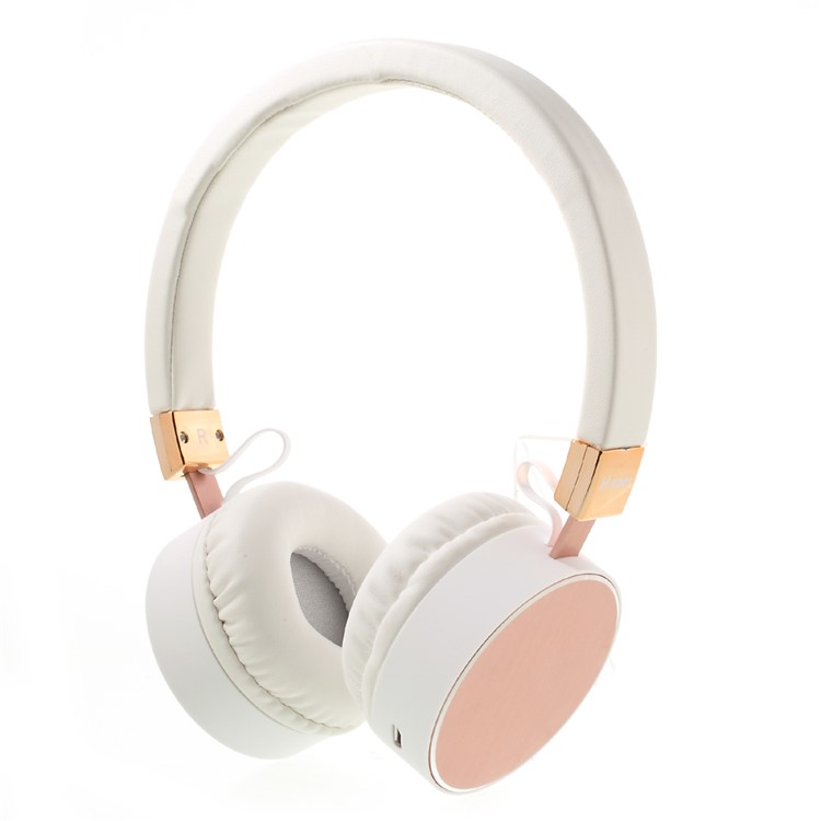 KD-B08 Stretchable Bluetooth Headphone Over-ear Earphone for iPhone Samsung - White / Rose Gold Color-1