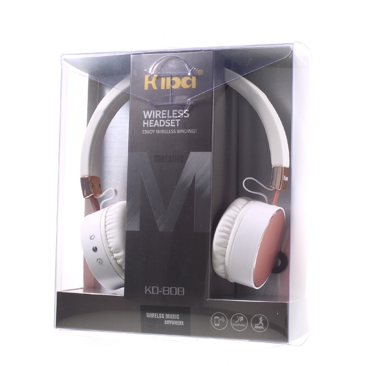 KD-B08 Stretchable Bluetooth Headphone Over-ear Earphone for iPhone Samsung - White / Rose Gold Color-11