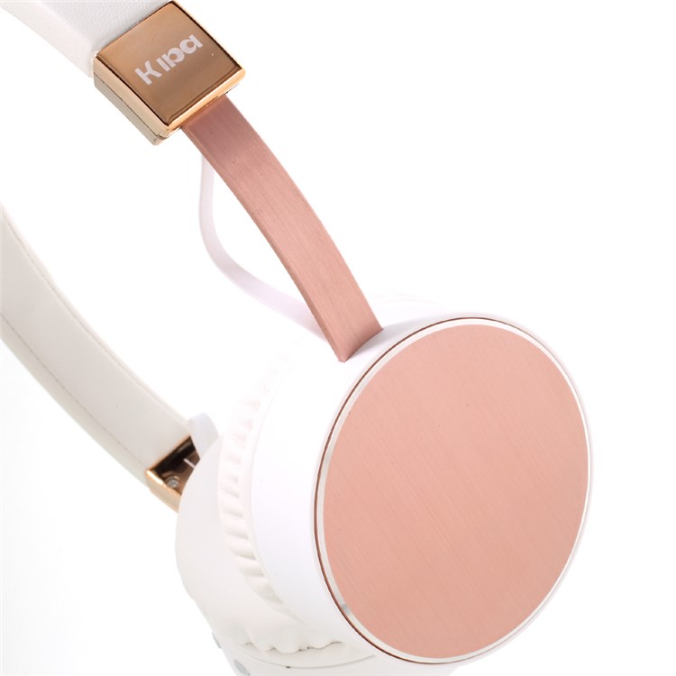 KD-B08 Stretchable Bluetooth Headphone Over-ear Earphone for iPhone Samsung - White / Rose Gold Color-3