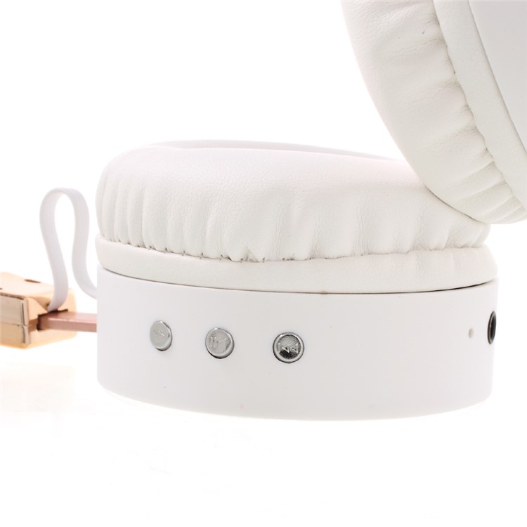 KD-B08 Stretchable Bluetooth Headphone Over-ear Earphone for iPhone Samsung - White / Rose Gold Color-4