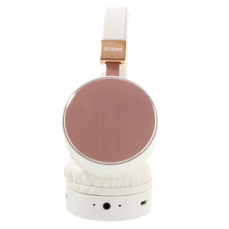 KD-B08 Stretchable Bluetooth Headphone Over-ear Earphone for iPhone Samsung - White / Rose Gold Color-5