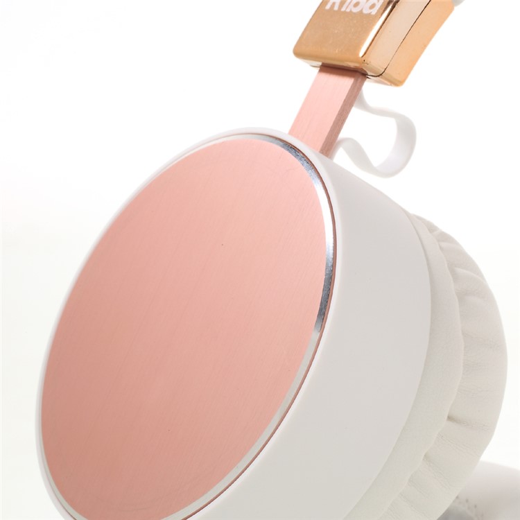 KD-B08 Stretchable Bluetooth Headphone Over-ear Earphone for iPhone Samsung - White / Rose Gold Color-6
