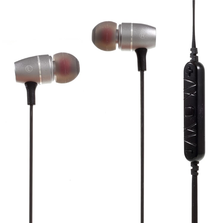 VORSON Bluetooth 4.1 In-ear Sport Headset Magnetic Stereo Earphone for iPhone Samsung - Silver-1