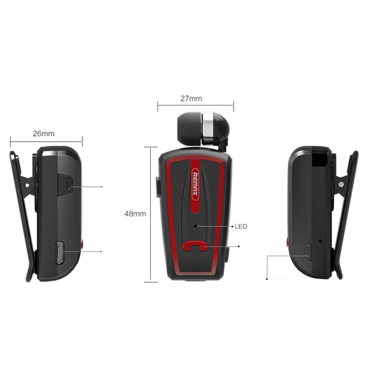 REMAX T12 Bluetooth Hands-free Headset Com Controle De Volume (ce / Rohs) - Cor Rosa Dourada-5