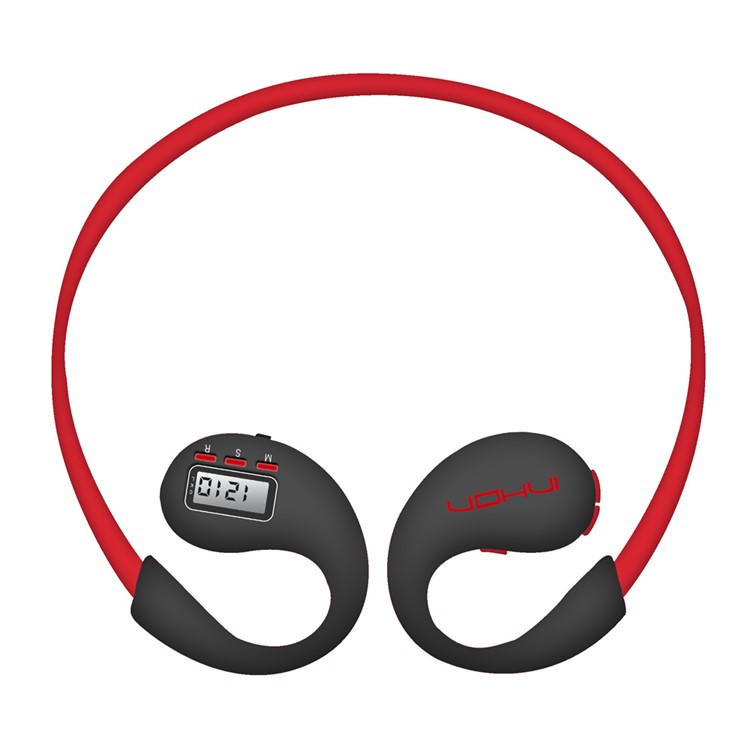 INHON B3 Wireless Bluetooth 4.1 Neckband Headphone with Pedometer - Red-1