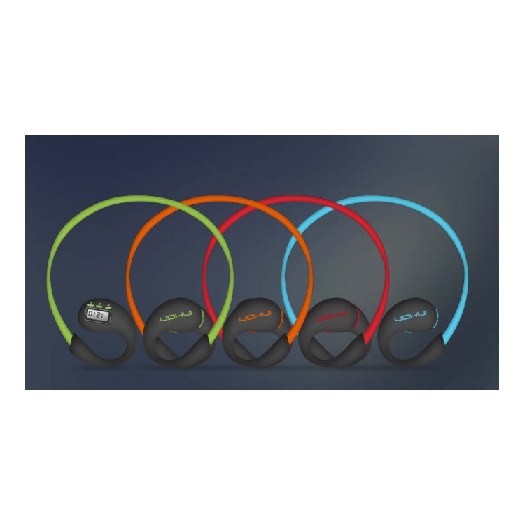 INHON B3 Wireless Bluetooth 4.1 Neckband Headphone with Pedometer - Red-5