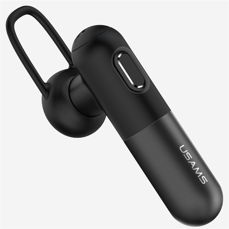 USAMS LO Series Single In-ear Bluetooth Stereo Headset with Mic for iPhone Samsung - Black-1