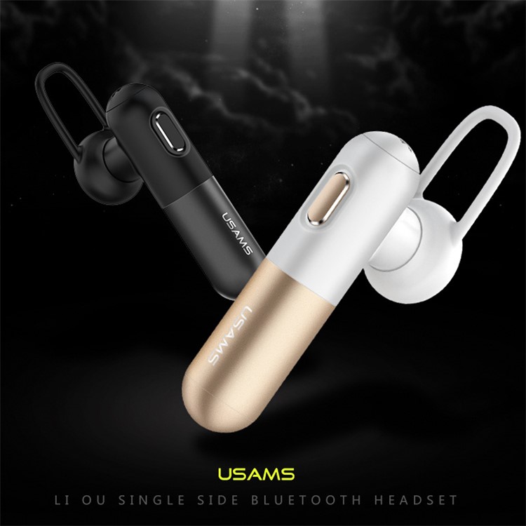 USAMS LO Series Single In-ear Bluetooth Stereo Headset with Mic for iPhone Samsung - Black-10