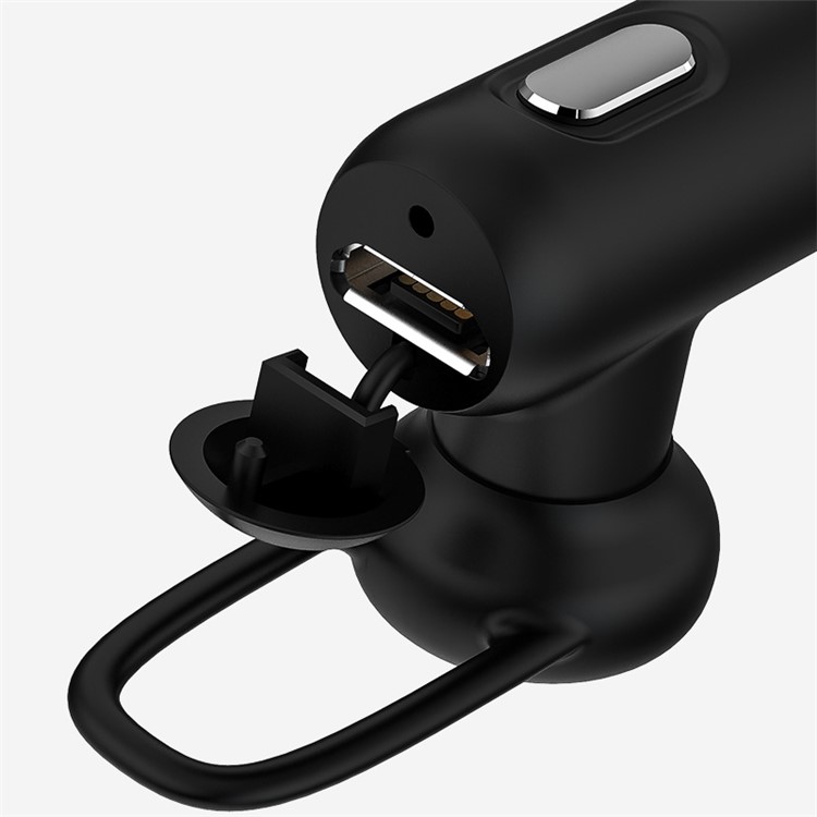 USAMS LO Series Single In-ear Bluetooth Stereo Headset with Mic for iPhone Samsung - Black-3