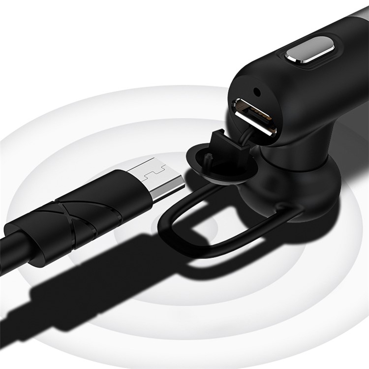 USAMS LO Series Single In-ear Bluetooth Stereo Headset with Mic for iPhone Samsung - Black-6