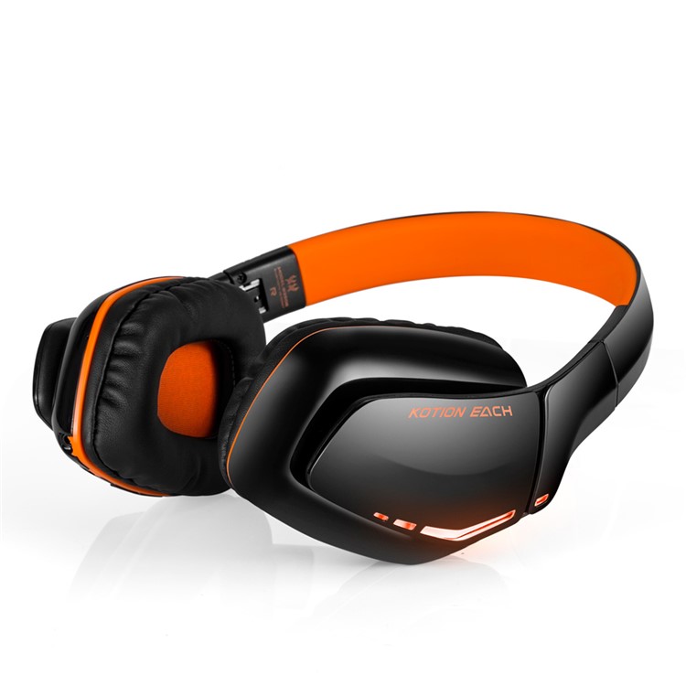 KOTION EACH B3506 Bluetooth Headphone Foldable Gaming Headset with Mic - Black / Orange-3