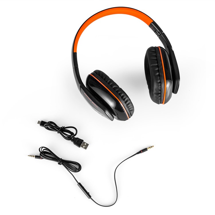 KOTION EACH B3506 Bluetooth Headphone Foldable Gaming Headset with Mic - Black / Orange-6