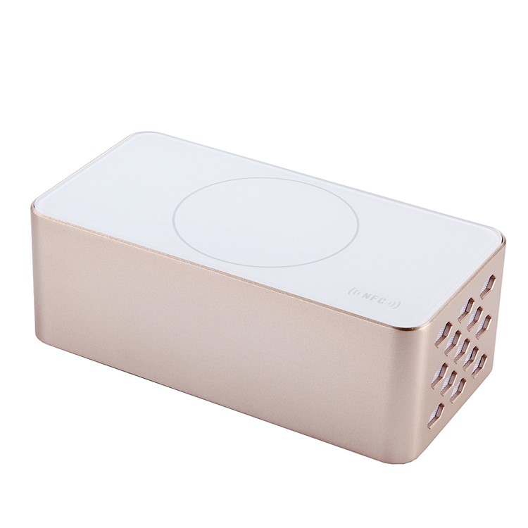 

JKR KR-8200 Light Sensitive Touch Button Aluminum Alloy NFC Wireless Bluetooth Speaker - Gold Color, iPhone 7