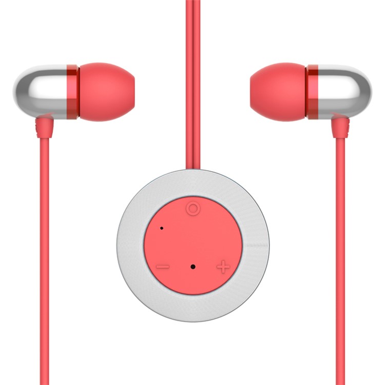 ROCK MuO Pendant Style Bluetooth 4.0 In-ear HiFi Stereo Earphone with Mic for iPhone Samsung Huawei etc - Rose-1