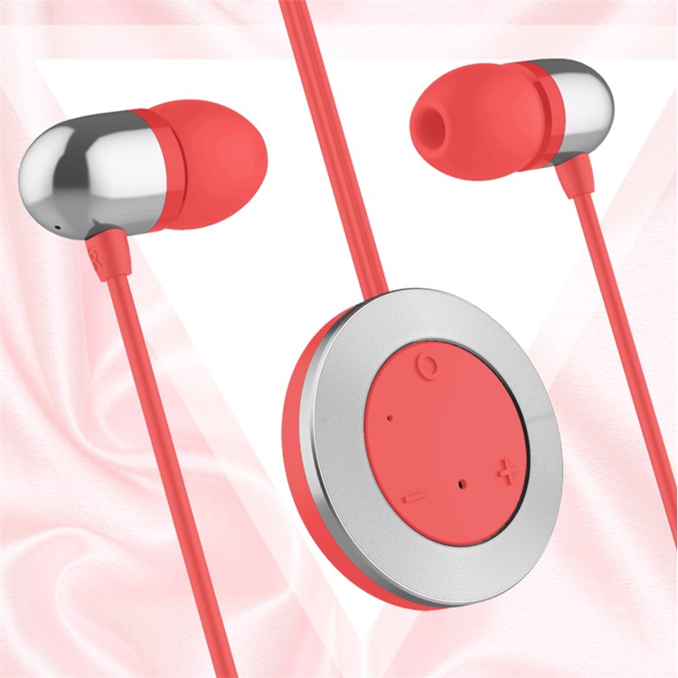 ROCK MuO Pendant Style Bluetooth 4.0 In-ear HiFi Stereo Earphone with Mic for iPhone Samsung Huawei etc - Rose-2