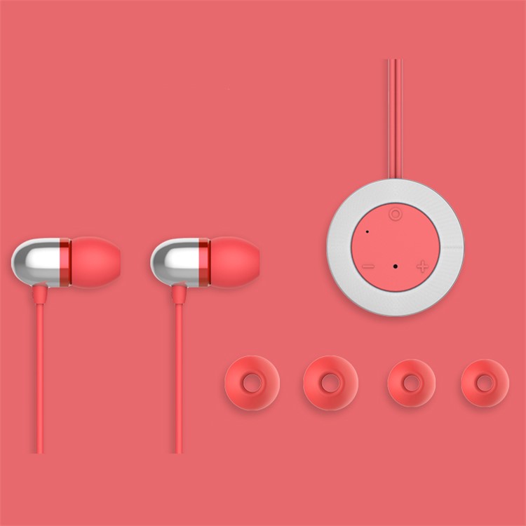 ROCK MuO Pendant Style Bluetooth 4.0 In-ear HiFi Stereo Earphone with Mic for iPhone Samsung Huawei etc - Rose-9