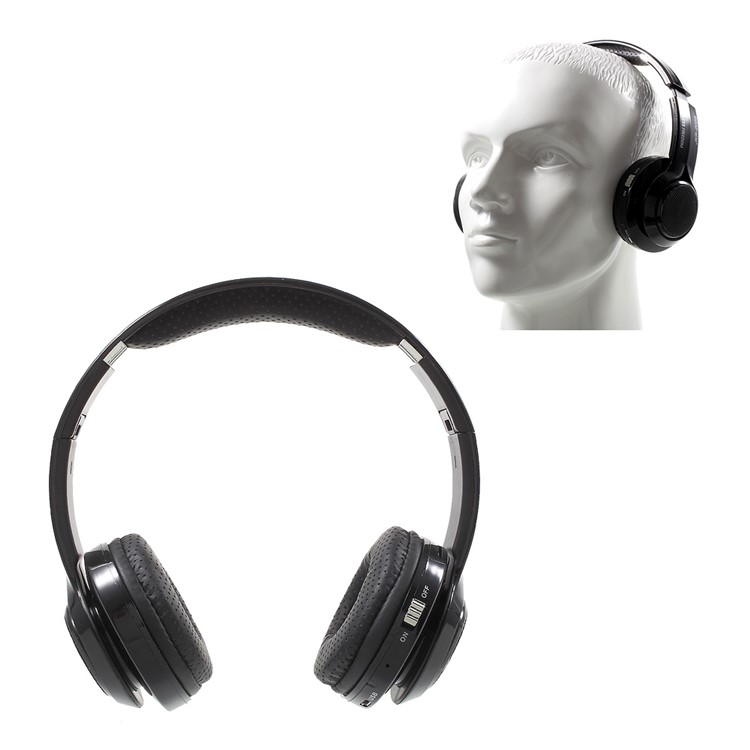 JKR-208B Stretchable Wireless Bluetooth Stereo Headphone Support Hands-free Call FM TF Card - Black-1