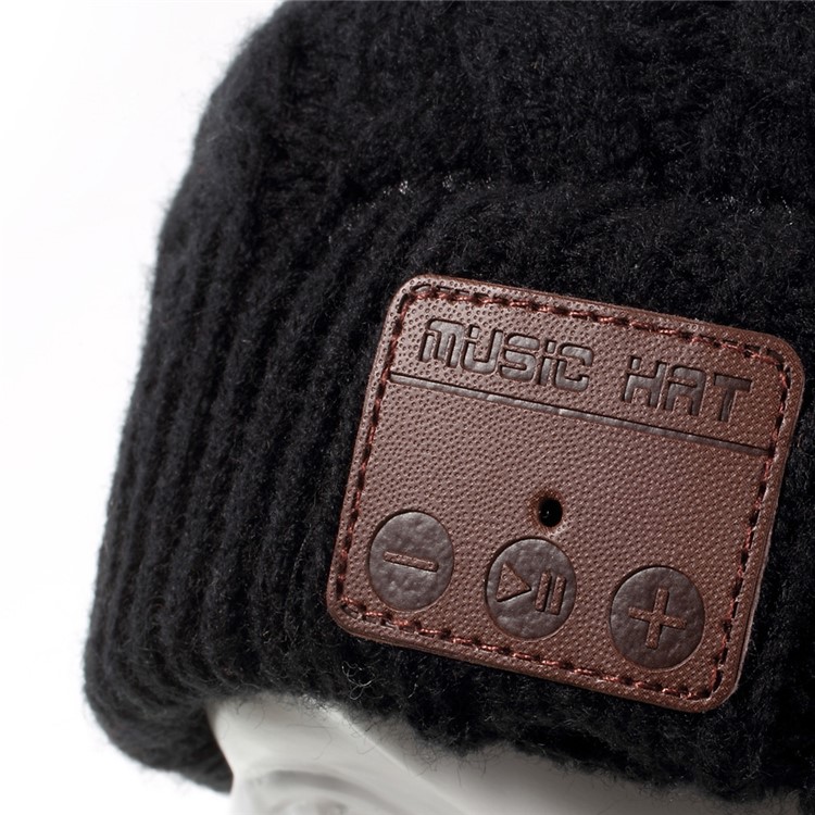 Winter Outdoor Bluetooth 3.0 Wireless Smart Beanie Knit Headphone Speaker Music Hat with Mic - Black-7