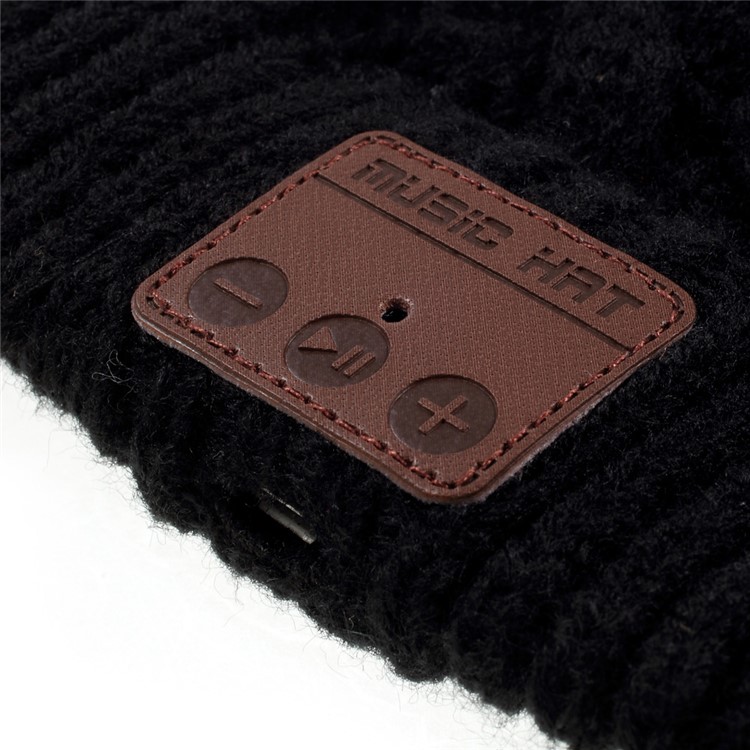 Winter Outdoor Bluetooth 3.0 Wireless Smart Beanie Knit Headphone Speaker Music Hat with Mic - Black-8