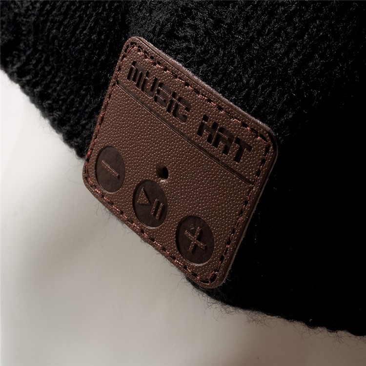 Grid Pattern Knitted Winter Warm Hat Built-in Wireless Bluetooth Headphone & Microphone - Black-6
