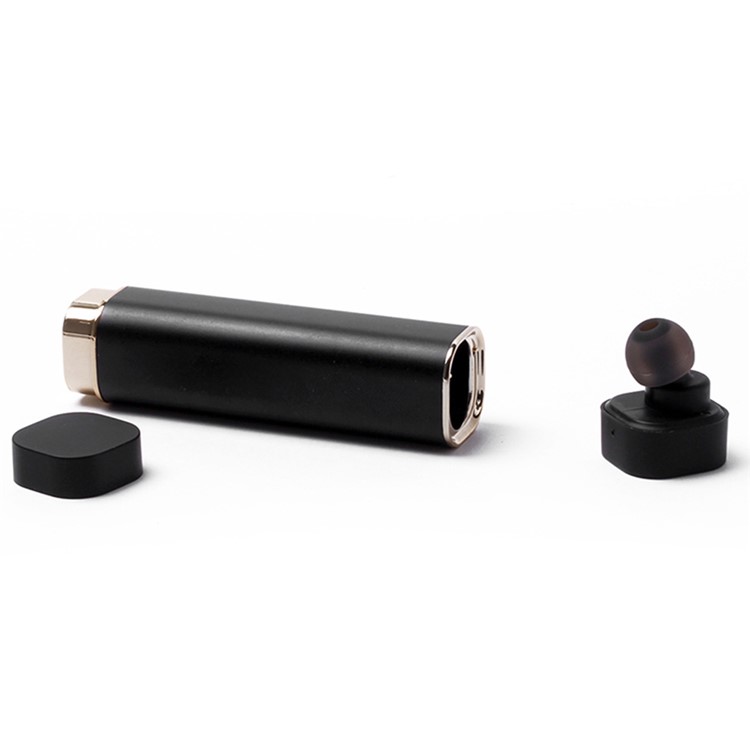 K1 Mini 2-In-1 Single Bluetooth Headset with Mic + USB Power Bank Battery Charger - Black-3