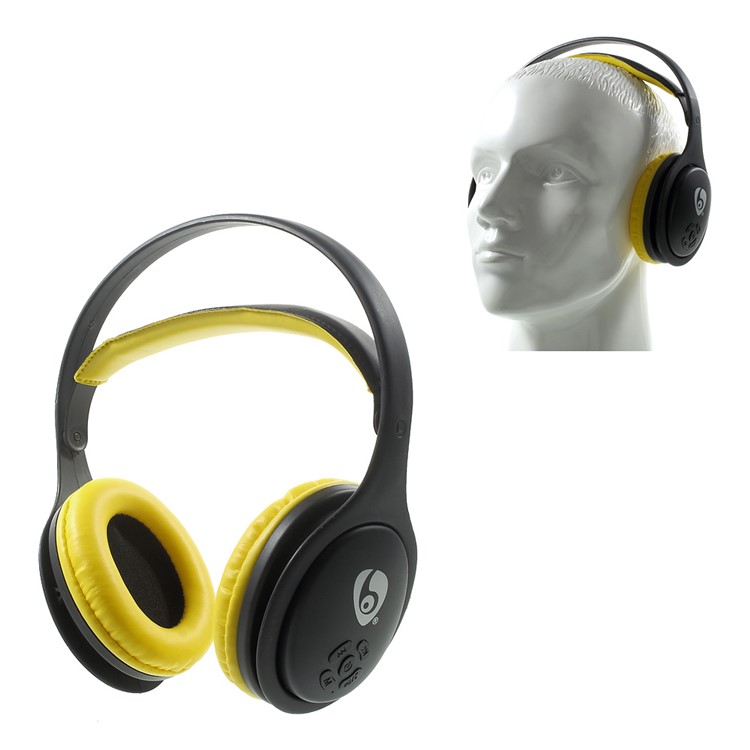 OVLENG Over-ear Mega Bass Bluetooth 4.1 Headset Support Microphone /TF Card/FM MX555 (CE,RoHS) - Black / Yellow-1