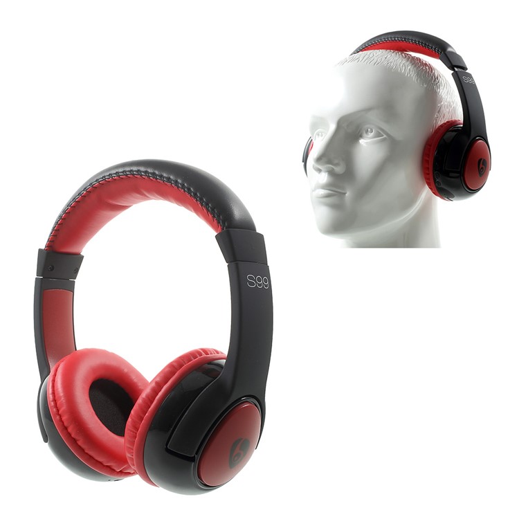 OVLENG S99 Over-ear Stereo Bluetooth 4.1 Headset Headphone with Mic Support TF Card/FM - Black / Red-1