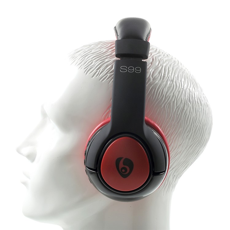 OVLENG S99 Over-ear Stereo Bluetooth 4.1 Headset Headphone with Mic Support TF Card/FM - Black / Red-14