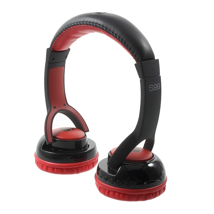 OVLENG S99 Over-ear Stereo Bluetooth 4.1 Headset Headphone with Mic Support TF Card/FM - Black / Red-5