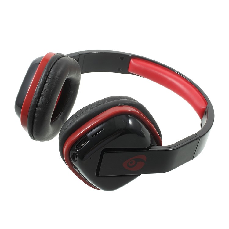 OVLENG MX222 Stereo Bluetooth Headset Support Microphone/AUX-in/TF Card/FM for iPhone Samsung - Black / Red-4