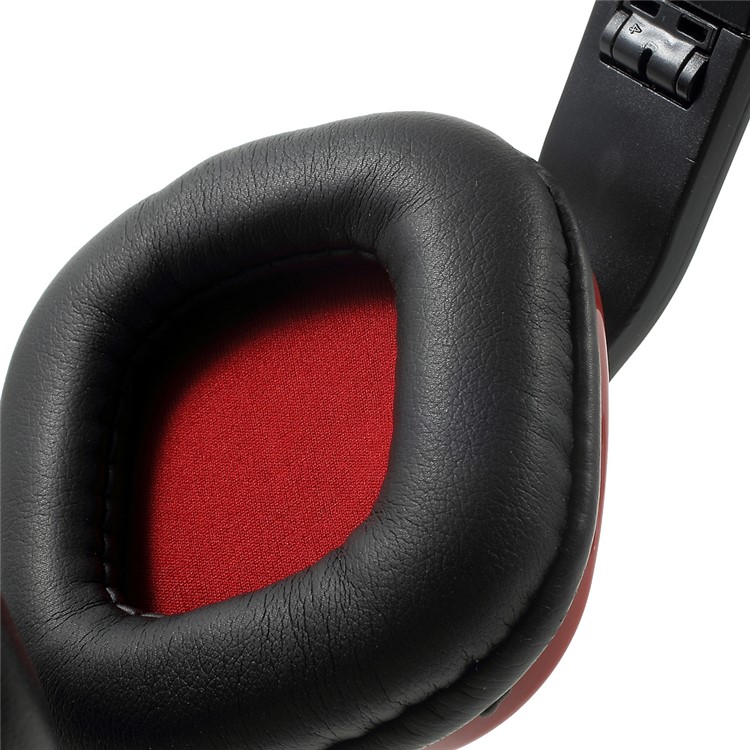 OVLENG MX222 Stereo Bluetooth Headset Support Microphone/AUX-in/TF Card/FM for iPhone Samsung - Black / Red-8