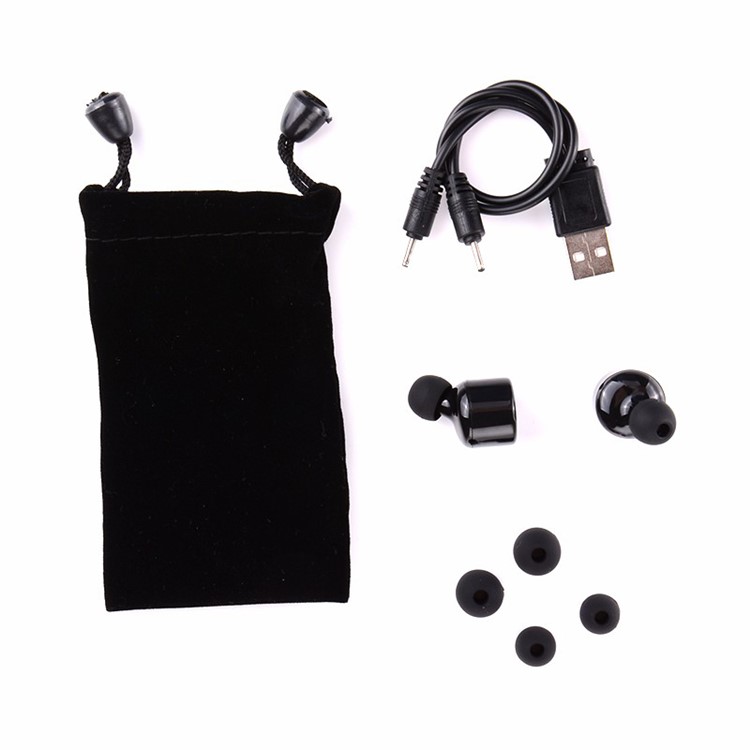 X1T Mini Invisible Earphones Wireless Bluetooth V4.2 Stereo Music In-ear Headset with Mic - Black-4
