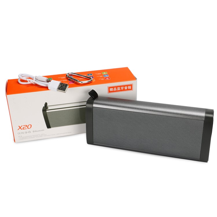 X20 Metal Subwoofer Wireless Bluetooth Speaker Support Aux-in/FM Radio/TF Card - Silver-2