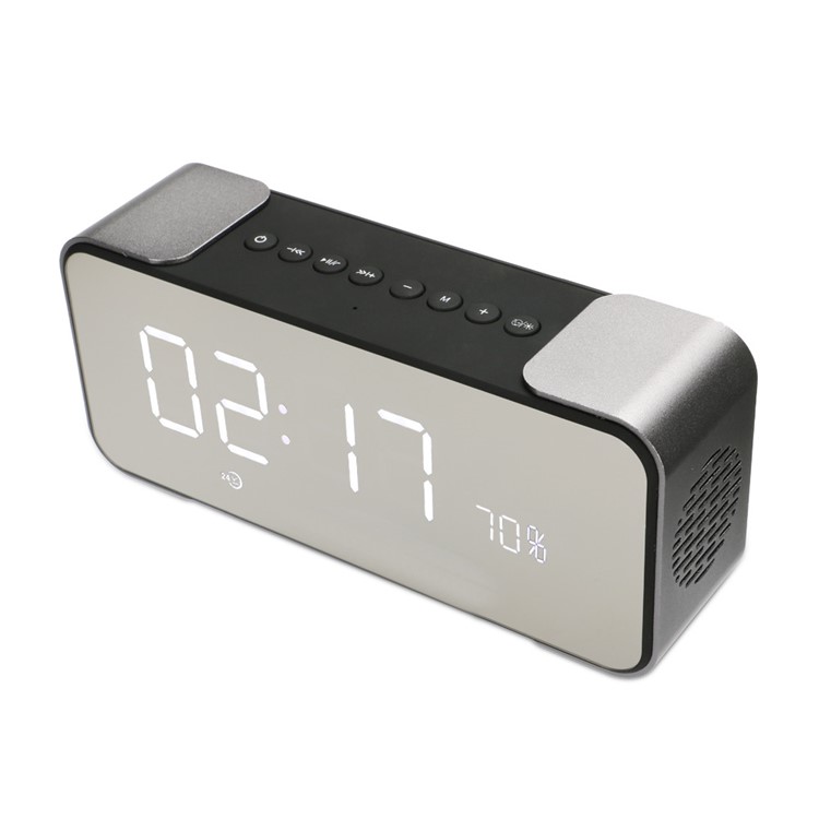 Metal Bluetooth 4.0 Speaker with Large LED Display, Support Aux-in/FM Radio/TF Card - Silver-1