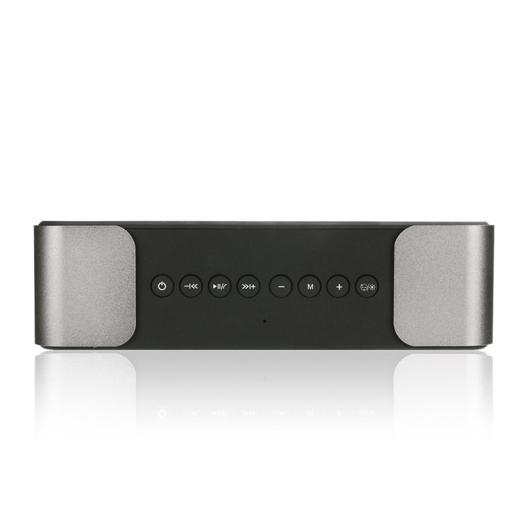 Metal Bluetooth 4.0 Speaker with Large LED Display, Support Aux-in/FM Radio/TF Card - Silver-2