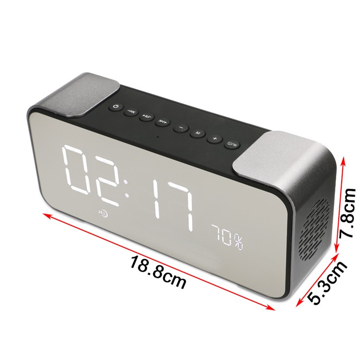 Metal Bluetooth 4.0 Speaker with Large LED Display, Support Aux-in/FM Radio/TF Card - Silver-4